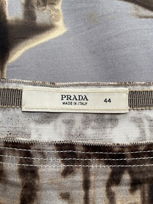 Prada Vintage Archive Fall 2004 Roman Ruins Landscape Print Skirt