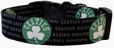 Black Boston Celtics Logos Handmade Dog Collar