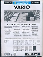 25 LIGHTHOUSE VARIO 6 POCKET BLACK STOCK SHEETS - 5 PACKS OF 5 - DOUBLE SIDED 6S