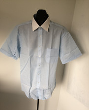 vintage mens 70s WHITE COLLAR banker shirt 16 GIMBELS NOS USA