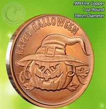 "Halloween" Design 1oz .999 Copper Round