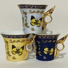 CLASSIC COFFEE TEA SET OF 3 TEA CUP GOLDEN