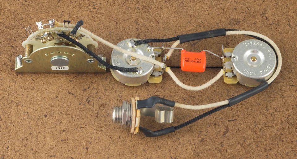 Arnés de cableado de 4 vías Telecaster hecho con precisión Tele-CTS, Switchcraft, roble/Grigsby Foto 2 de 4