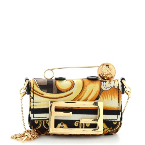 Fendi Chain Baguette Charm Bag Printed Satin Nano - ShopStyle