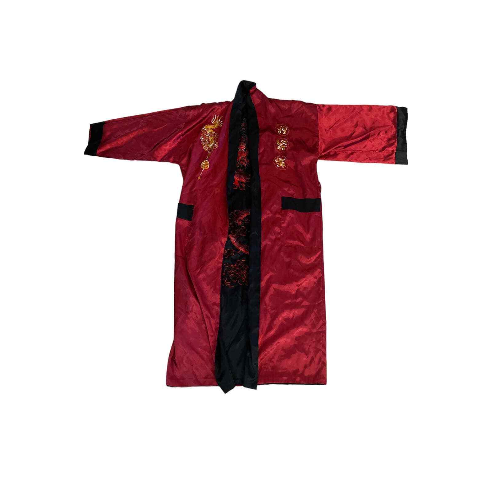 Vestido de satén reversible bordado de dragón japonés de colección laminadora
