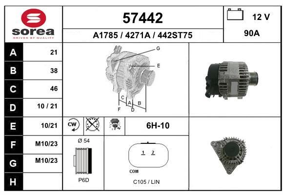 Alternateur Peugeot 208 1.2 VTi et Citroën C3 II pièce moteur de rechange 12V 90A