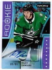 21/22 2021 UPPER DECK SYNERGY RILEY DAMIANI 130 ROOKIE PURPLE AUTOGRAPH AUTO /99