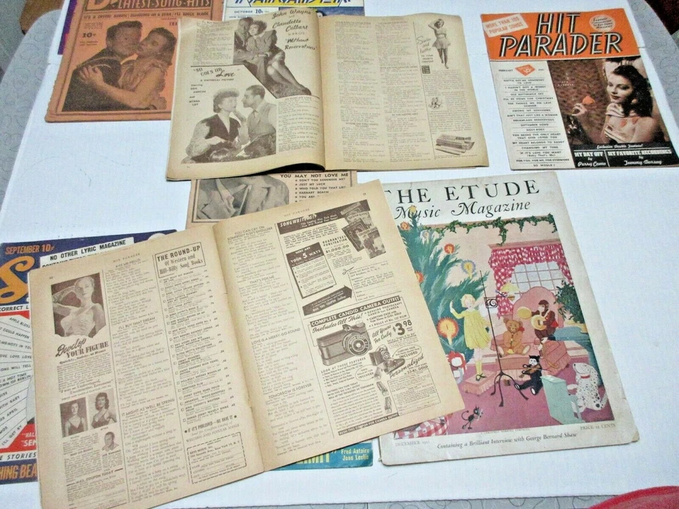 VTG MUSIC MAGAZINE 30-40S LOT HIT PARADER SONG HITS ETUDE BIG SONGS CRAFT  - Image 4 of 4
