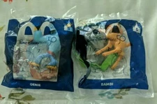 (2) McDONALD DISNEY 50th ANN. HAPPY MEAL TOYS #5 & #6 GENIE & BAMBI, NEW
