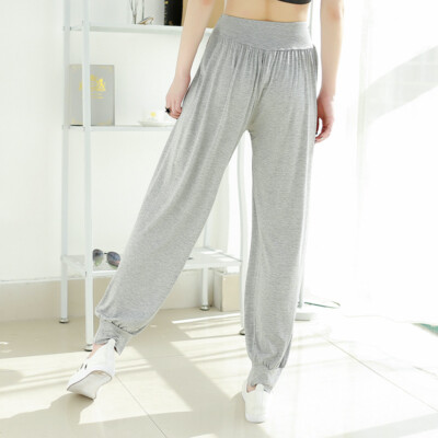 Damen Locker Harem Lang Hose Elastisch Hohe Taille Stretch SPORTS Yoga Taiji