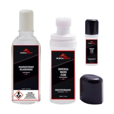 RaceWax Universal flüssig Skiwachs Fluid Wax inkl Wachsentferner Belagsreiniger