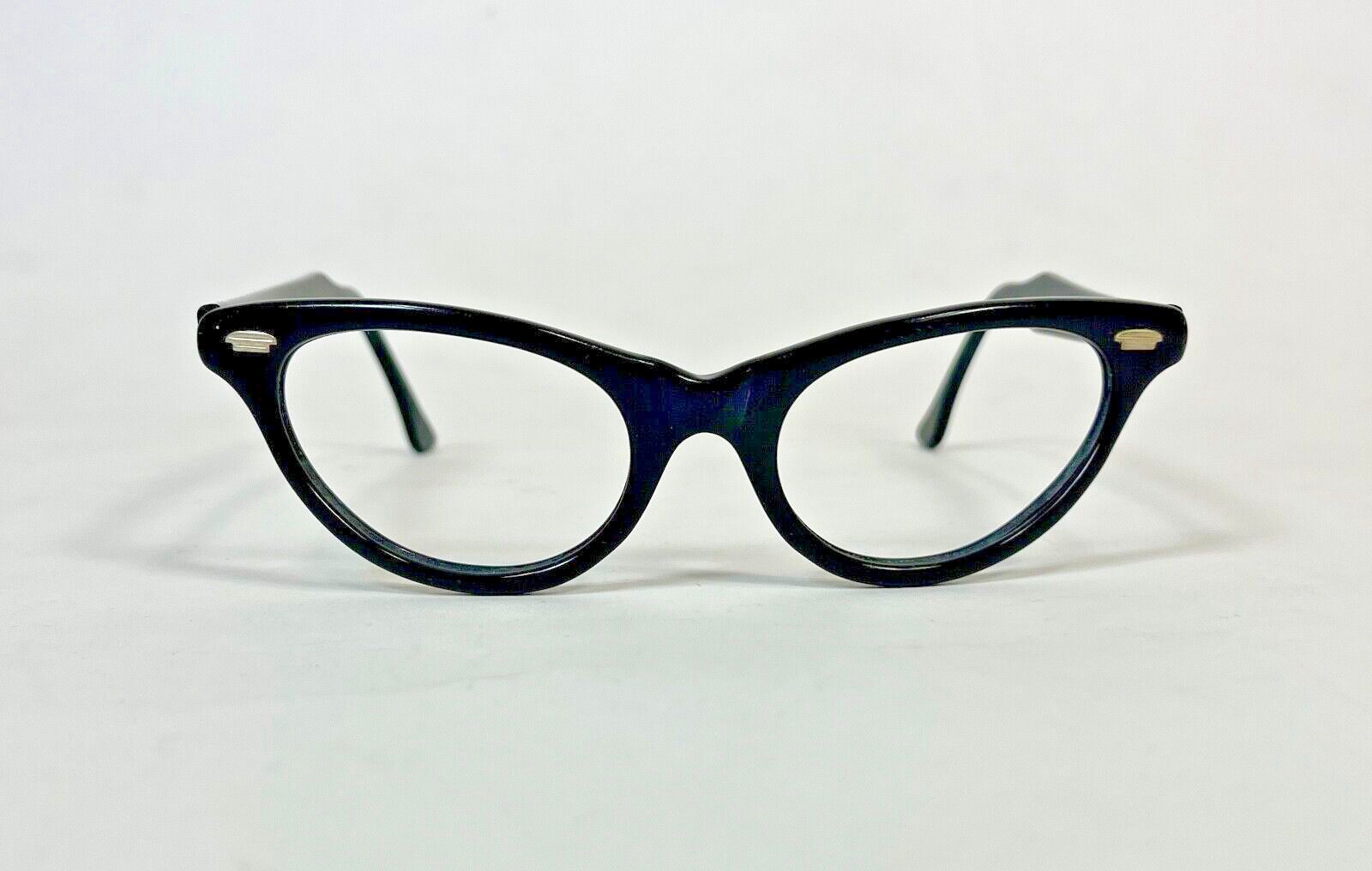 Vintage 1950's black horn-rim CAT EYE frames glasses BAUSCH LOMB