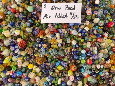 *~150~  Piece Glass Beads 3oz+Millefiori Mixed Lot #5 Craft Jewelry!!! !!