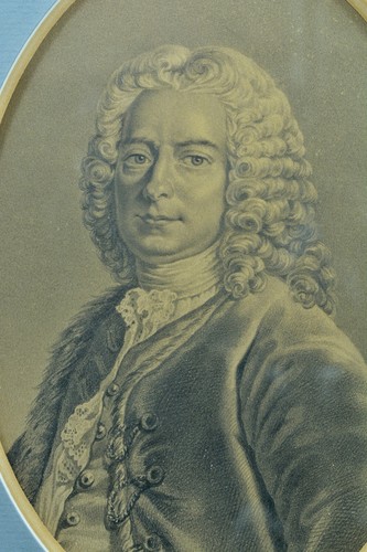 Tableau ancien Dessin 18 ème portrait d'un homme à la perruque signé Girardot - Photo 6/10