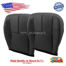 For 2007-2014 Chevy Silverado Bottom Leather Seat Cover Black Driver & Passenger