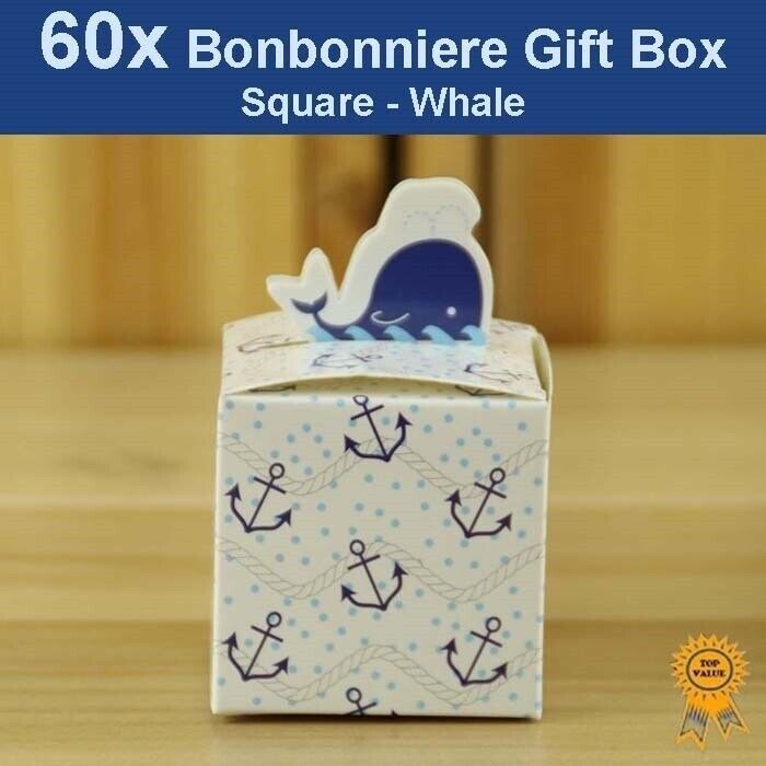 60x Free Shipping Cheap Bargain Gift Bonbonniere Bomboniere Candy Gift Discount is also underway Whale Boxes - 55x55x55mm
