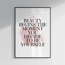 Fashion Quote Posters Pink Girls Gift Bedroom Beauty Wall Art Prints Pictures