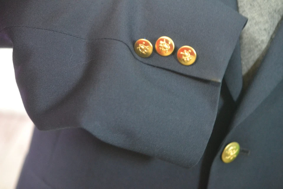 Chaqueta Blazer Abrigo Deportivo Jack Nicklaus Para Hombres Azul Marino Lana CLASSIC FIT TALLA 46L Foto 4 de 4