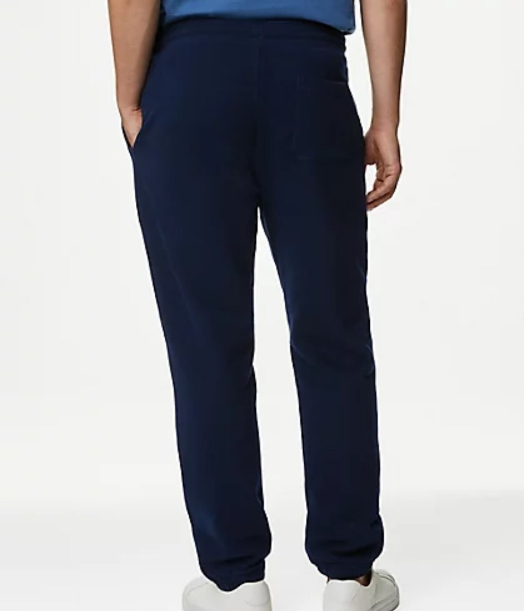 ex M\u0026S FLEECE LINED JOGGERS PURE COTTON THICK WARM BOTTOMS LOUNGE PANTS 523  | eBay UK