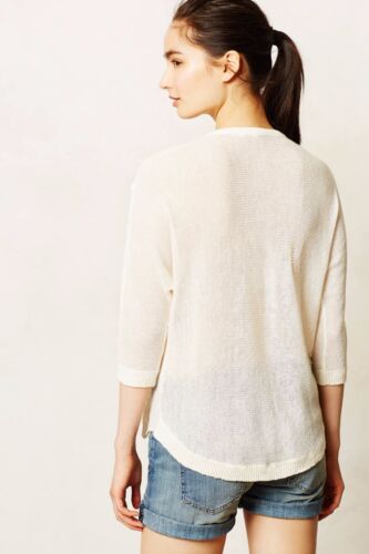 NEW Anthropologie Senna Pullover by Moth, Ivory-MP, LP Orange-M,pointelle detail - 第 3/8 張圖片