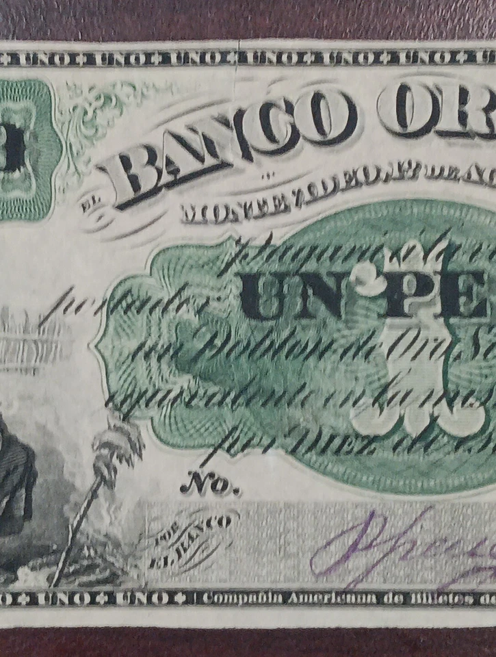 1867 Uruguay Banco Oriental, Montevideo Uno Oriental Pick S383 A - Image 3 of 4