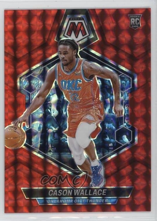 2023-24 Panini Mosaic Rookies Red Mosaic Prizm Cason Wallace #218 Rookie RC