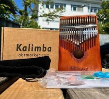 17 Tasten Kalimba Daumenklavi Thumb Piano Finger Tastatur Musikinstrument+Halter