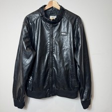 Vintage Ecko Unltd Leather Jacket XL Black Y2...
