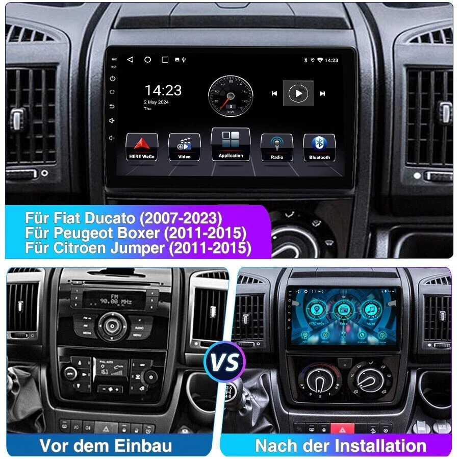 DAB+ Für Fiat Ducato 2006-2023 Android 15 CarPlay Autoradio GPS Navi RDS 6+128GB - Bild 4 von 4