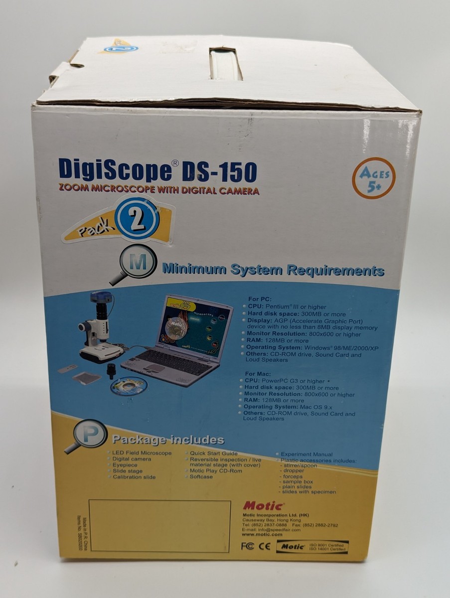 Motic DigiScope DS-150 STEM Kids Zoom Microscope W/ Digital Camera