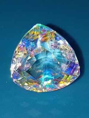 100 CT+ Natural Rainbow Color trillion Cut Mystic Topaz Certified Gemstone