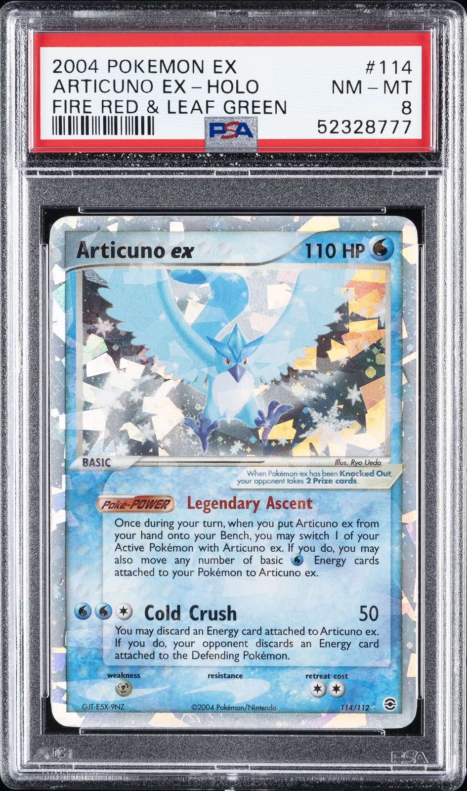 2004 POKEMON EX FIRE RED & LEAF GREEN #114 ARTICUNO EX-HOLO PSA 8