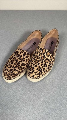 Dr. Scholl's Be Energized Leopard Print Espadrille Slip On Flats Womens 11