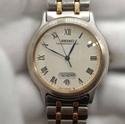 Vintage SEIKO 5H23-6B90 Day-Date Roman White Dial Gold Silver Quartz Men's Watch