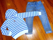 POLO RALPH LAUREN AUTHENTIC GIRLS ORIGINAL BRAND NEW 2Pc JEANS SET Size 6X, NWT
