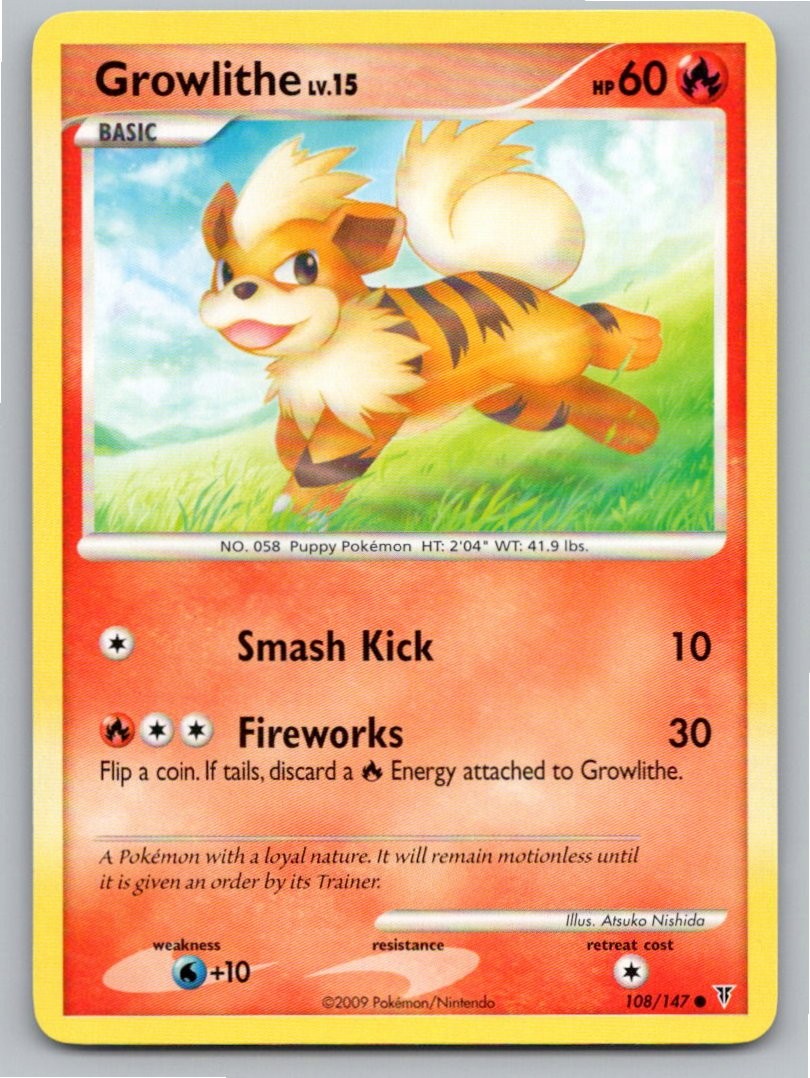 2009 POKEMON GROWLITHE SUPREME VICTORS 108/147 C NM A63531 FREE S&H