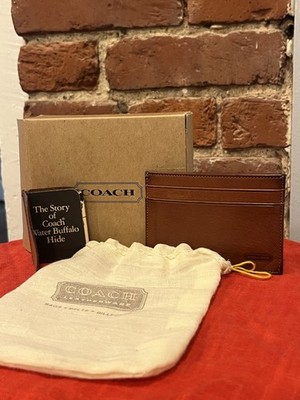 WATER BUFFALO COACH 限定版ギフトボックス Vintage 80s Coach Water Buffalo Card Case Wallet + Rare Booklet +