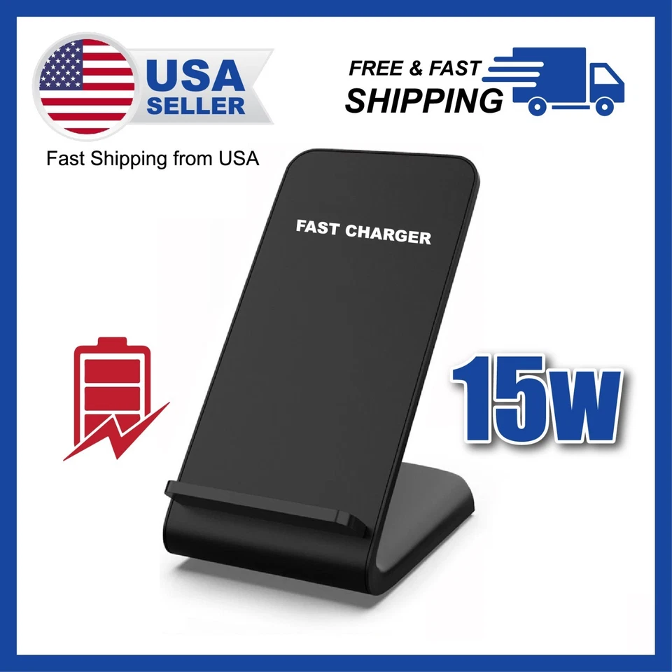 Fast Wireless Charging Stand Dock Charger For iPhone 11-17 and Samsung Phones - Image 4 of 4