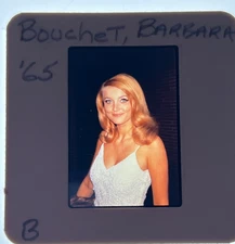 1965 Barbara Bouchet CANDID VINTAGE PHOTO 35mm Slide TRANSPARENCY#111 **RARE**