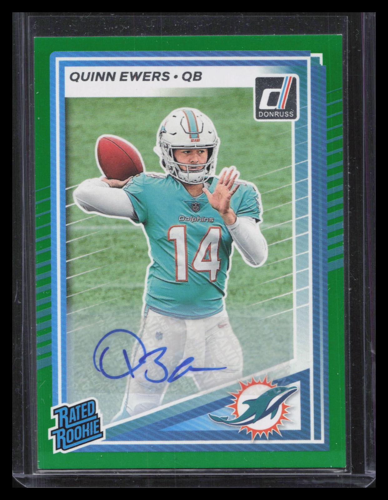 Quinn Ewers 2025 Donruss #342 Rated Rookies Autographs Green