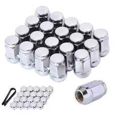 1/2x20 Lug Nuts 1/2-20 Chrome 19mm 3/4" Hex 1.38" Long Set of 20 Acorn Lug Nut