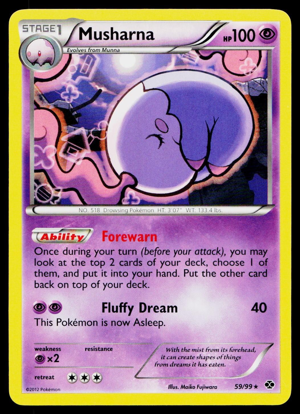 Musharna 59/99 Rare Next Destinies Pokemon Lightly Played