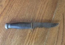 Vintage Kinfolks Hunting Knife. Solid, tight but blade has been abused.