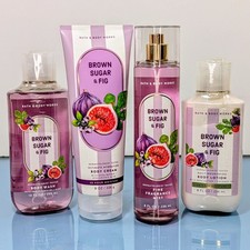 4 Pc Limited Edition Bath  Body Works Brown Sugar Fig Fragrance Mist Cream Wash