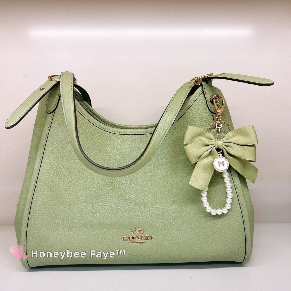 NWT Coach CAQ86 Erin Shoulder Bag Gold/Pistachio | eBay
