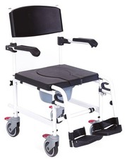 Sedia Comoda per Anziani per WC e doccia su ruote imbottitura in PU smontabile s