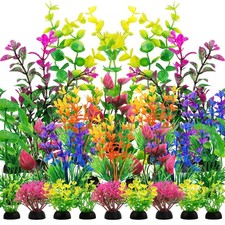 QUOZUO 25pcs Artificial Plant, Fish Tank Decorations Plants, Colorful