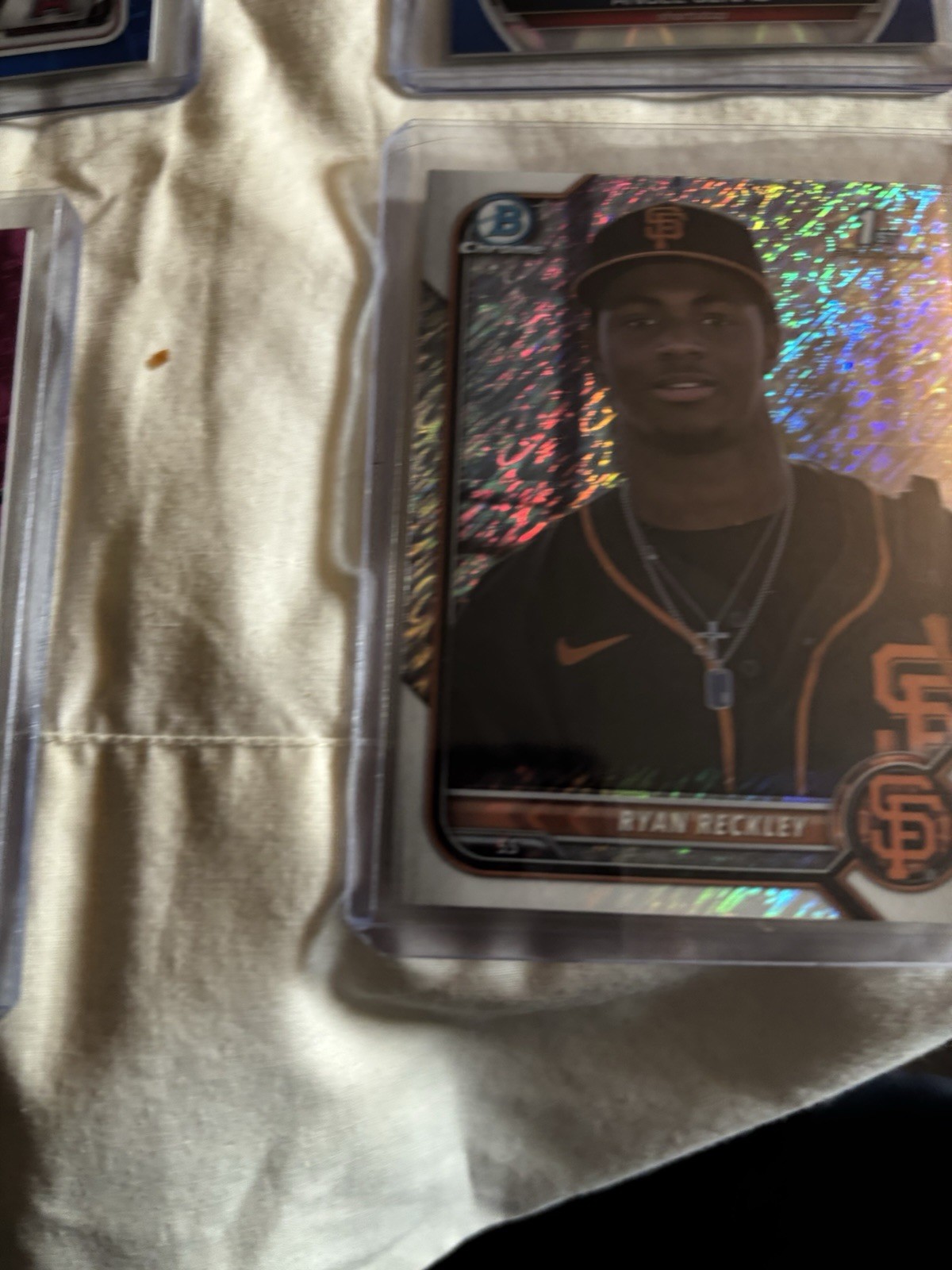 2022 Bowman Chrome Shimmer Refractor #BCP-163 Ryan Reckley (GIANTS) 1st Bowman