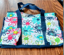 Brand New Thirty One Organizing Utility Tote Loopsy Daisy Zip Top