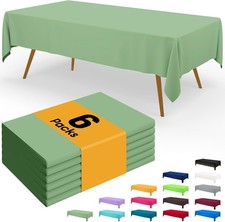 Disposable Table Cloth - 6 Pack, 54 x 108 Inch Waterproof Rectangle Tablecloths